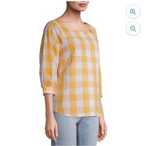 Yellow and White Gingham Top